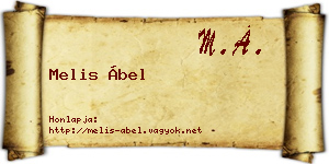 Melis Ábel névjegykártya